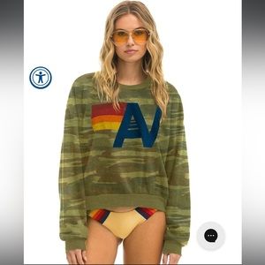 Aviator Nation Camo Unisex Crewneck Sweatshirt.